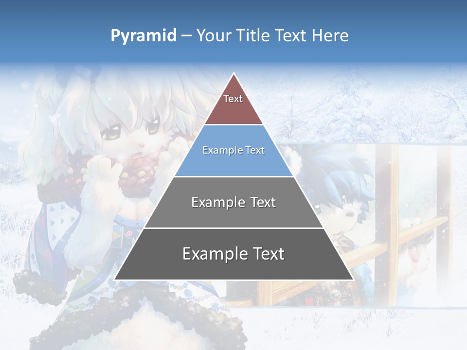 A Snow - Covered Landscape With Two Anime Characters PowerPoint Template