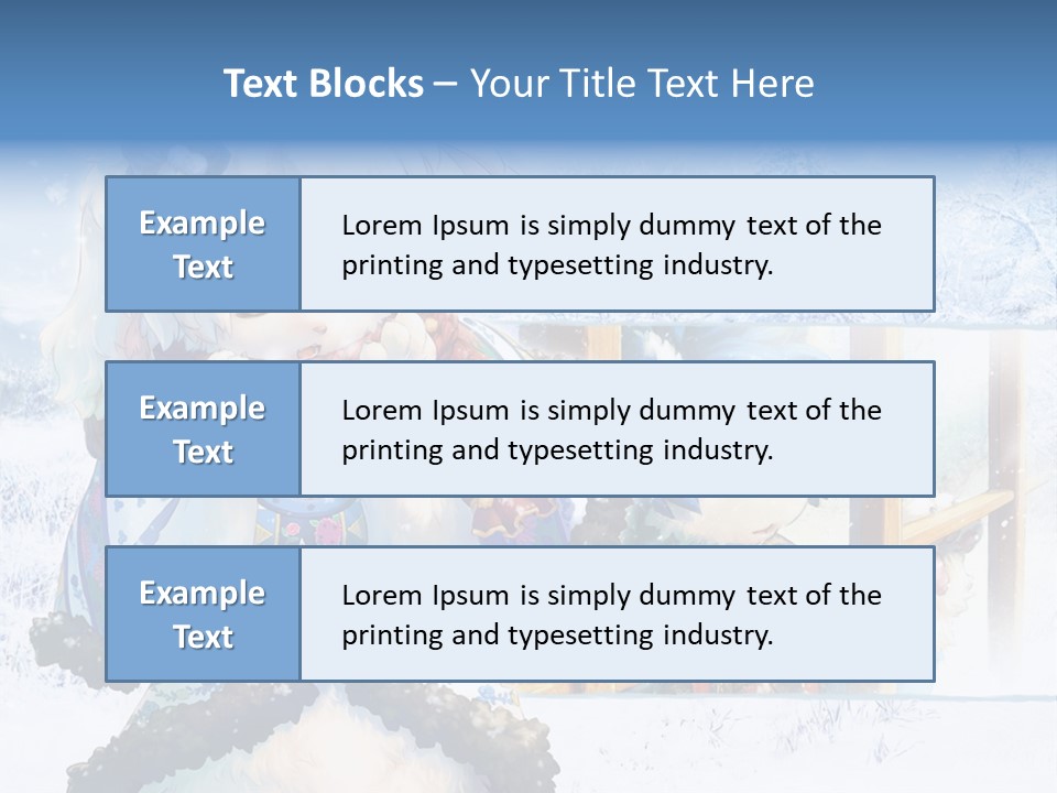 A Snow - Covered Landscape With Two Anime Characters PowerPoint Template