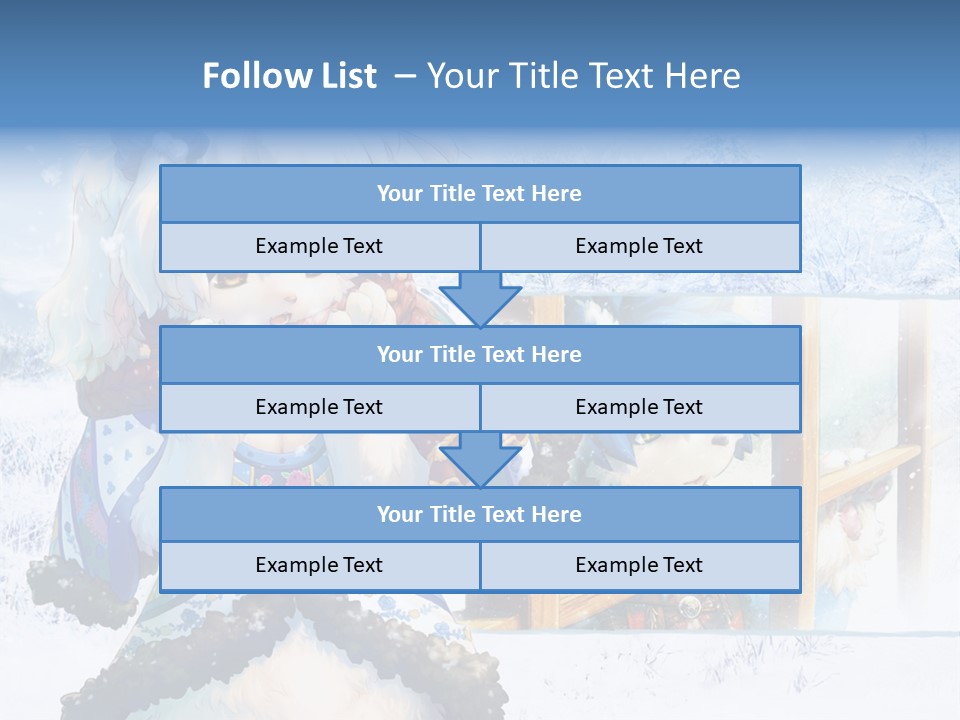 A Snow - Covered Landscape With Two Anime Characters PowerPoint Template