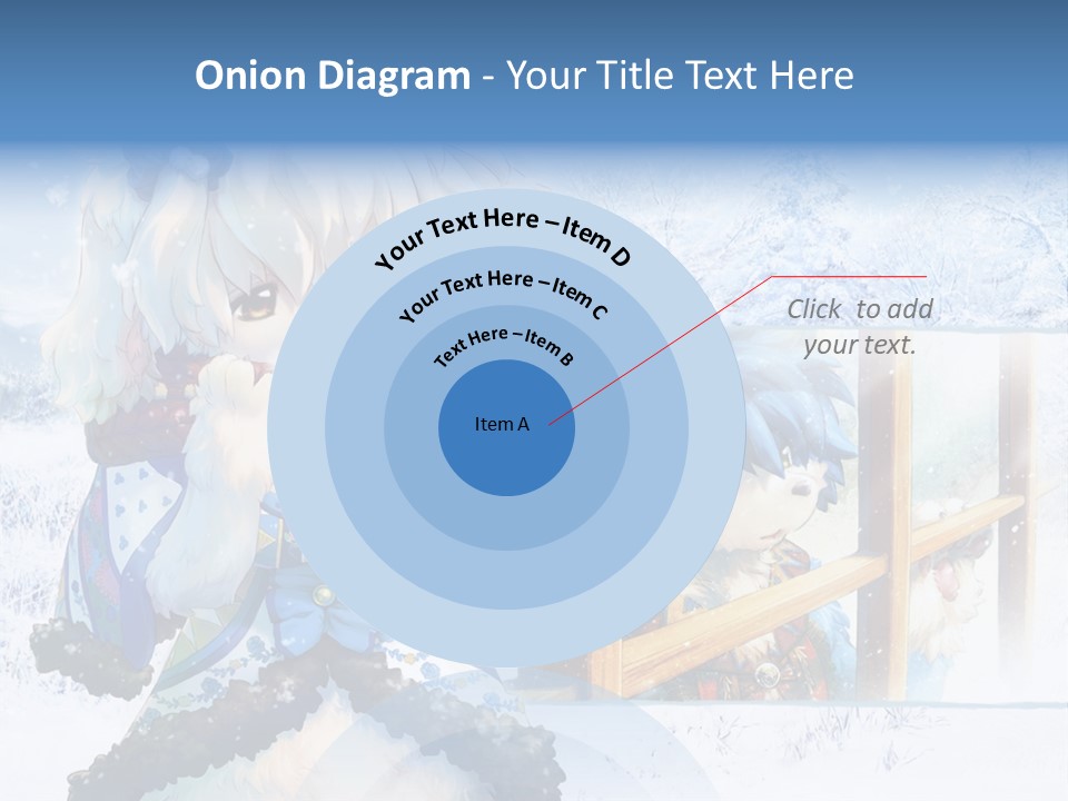 A Snow - Covered Landscape With Two Anime Characters PowerPoint Template