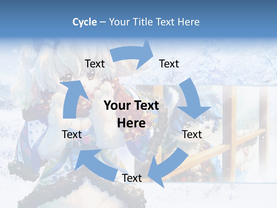 A Snow - Covered Landscape With Two Anime Characters PowerPoint Template