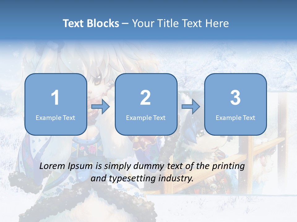 A Snow - Covered Landscape With Two Anime Characters PowerPoint Template