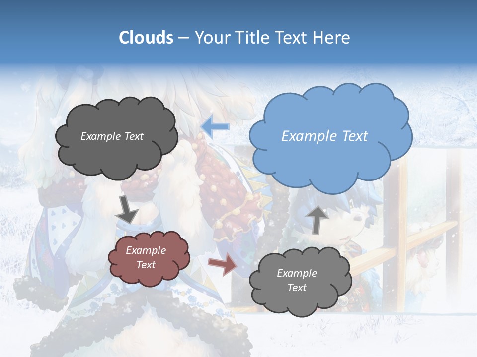 A Snow - Covered Landscape With Two Anime Characters PowerPoint Template