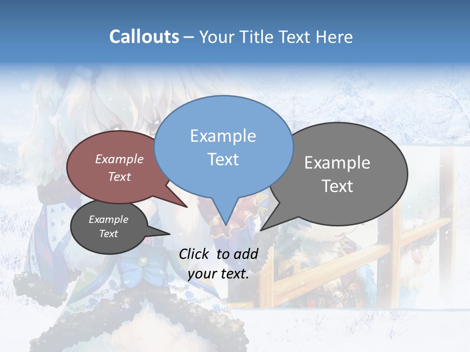 A Snow - Covered Landscape With Two Anime Characters PowerPoint Template