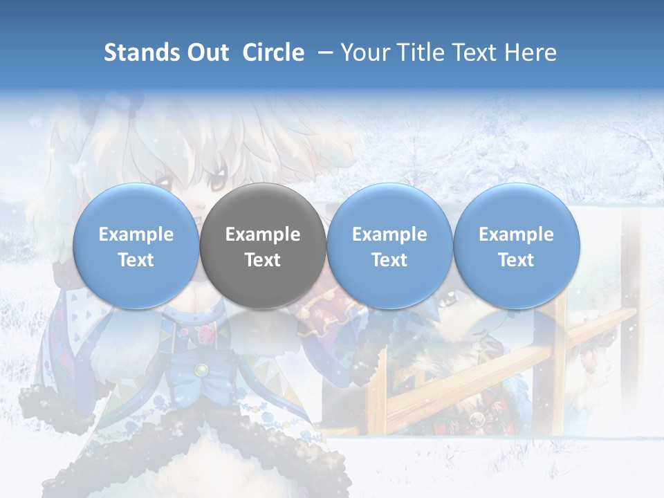 A Snow - Covered Landscape With Two Anime Characters PowerPoint Template