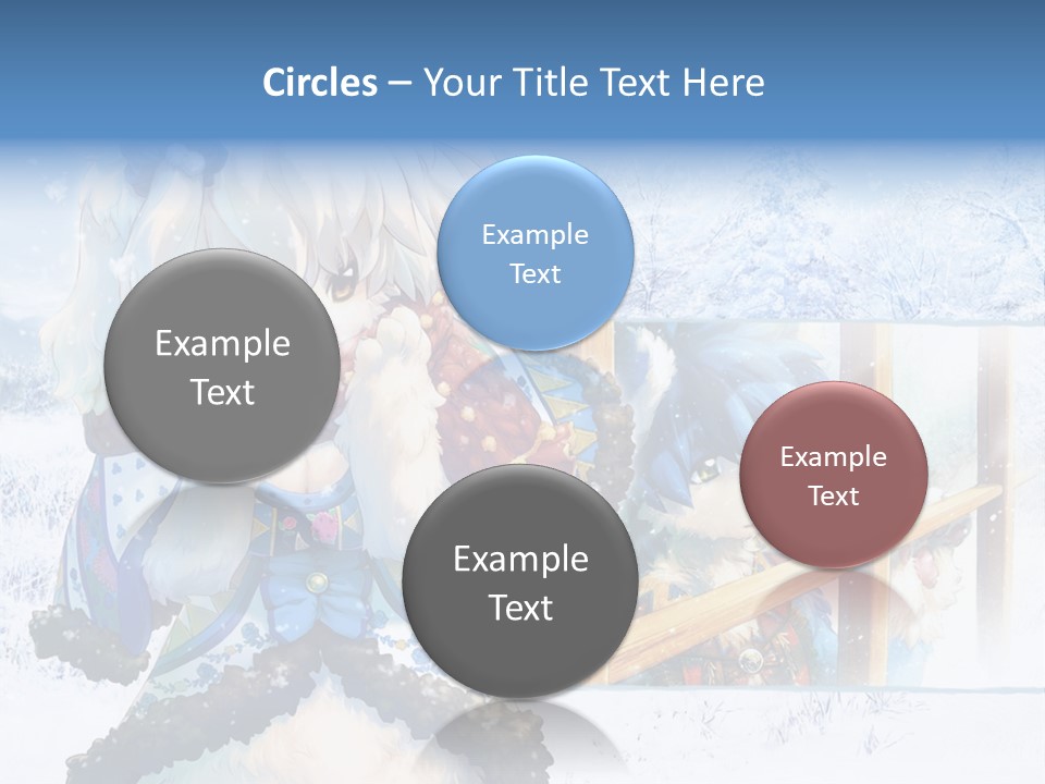 A Snow - Covered Landscape With Two Anime Characters PowerPoint Template