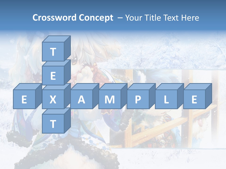 A Snow - Covered Landscape With Two Anime Characters PowerPoint Template