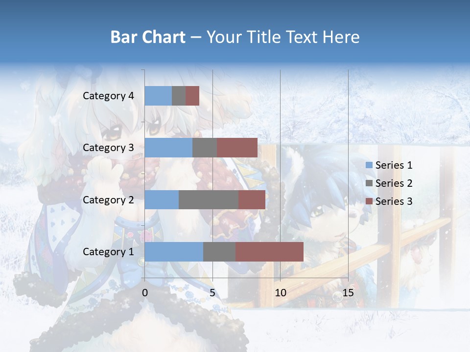 A Snow - Covered Landscape With Two Anime Characters PowerPoint Template