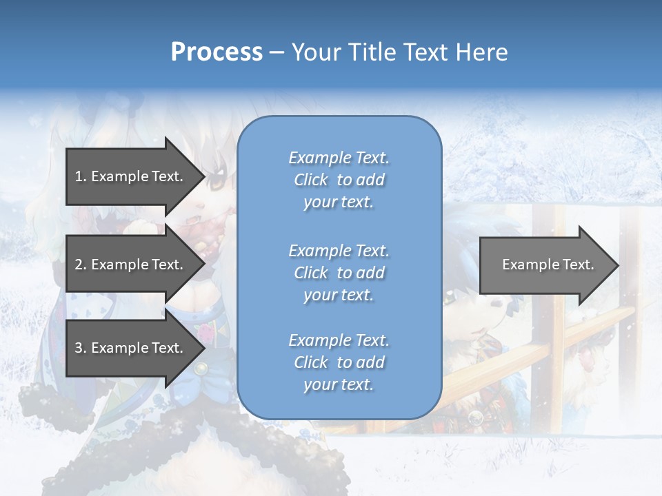 A Snow - Covered Landscape With Two Anime Characters PowerPoint Template