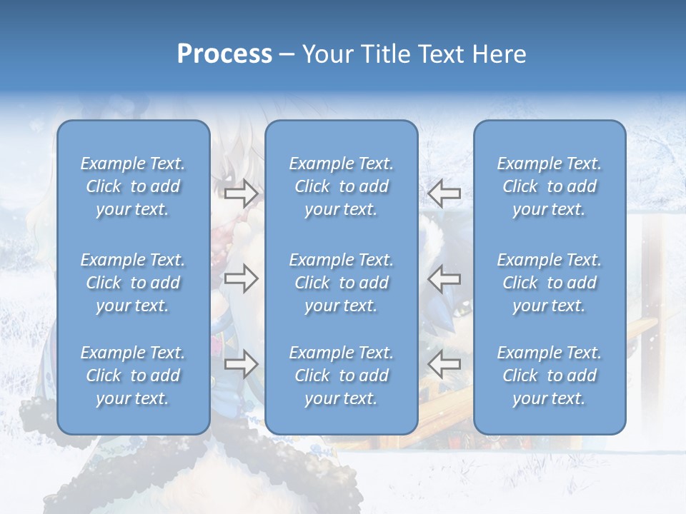 A Snow - Covered Landscape With Two Anime Characters PowerPoint Template