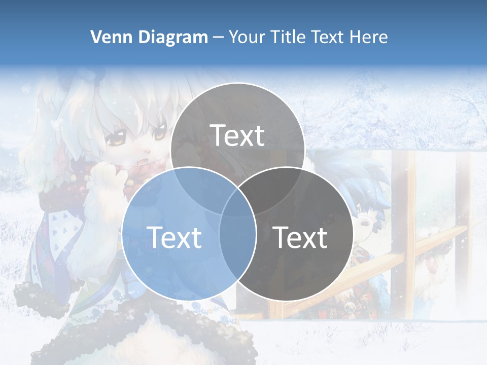 A Snow - Covered Landscape With Two Anime Characters PowerPoint Template