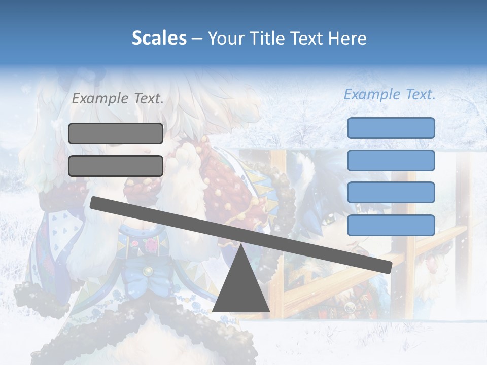 A Snow - Covered Landscape With Two Anime Characters PowerPoint Template
