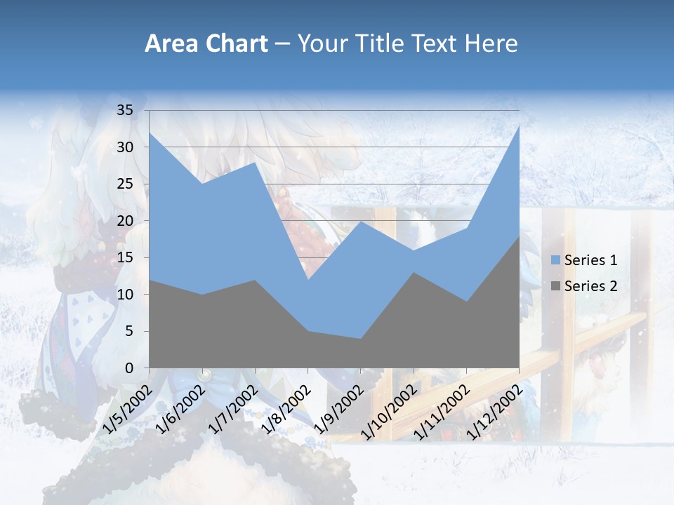 A Snow - Covered Landscape With Two Anime Characters PowerPoint Template