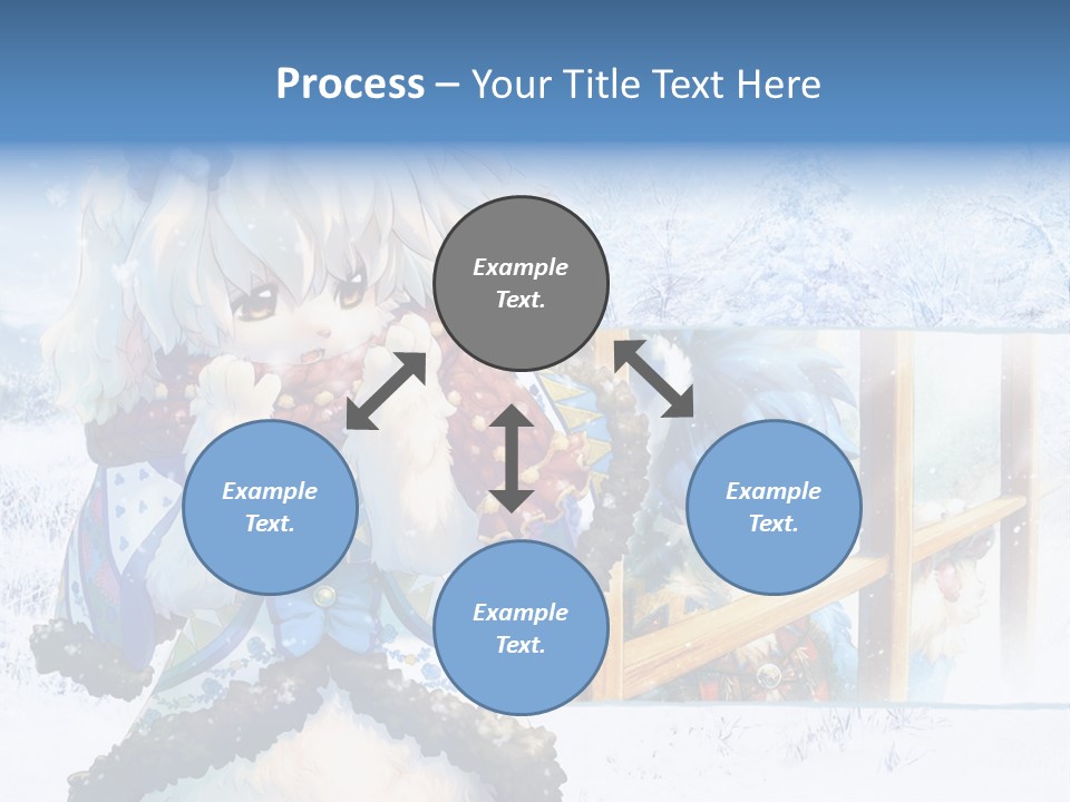 A Snow - Covered Landscape With Two Anime Characters PowerPoint Template