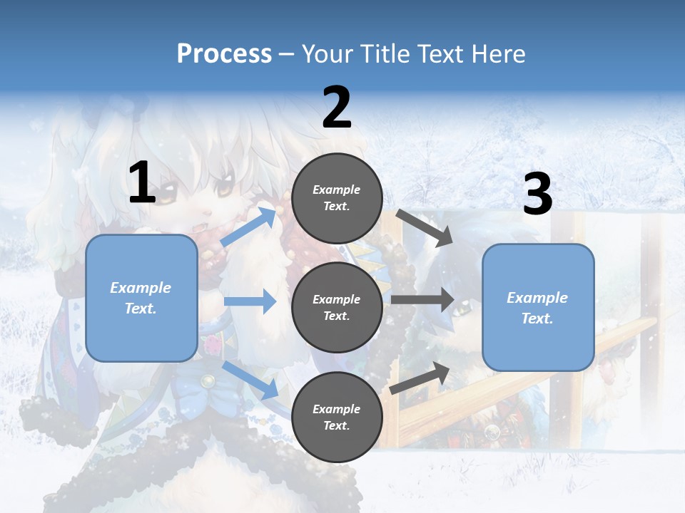 A Snow - Covered Landscape With Two Anime Characters PowerPoint Template