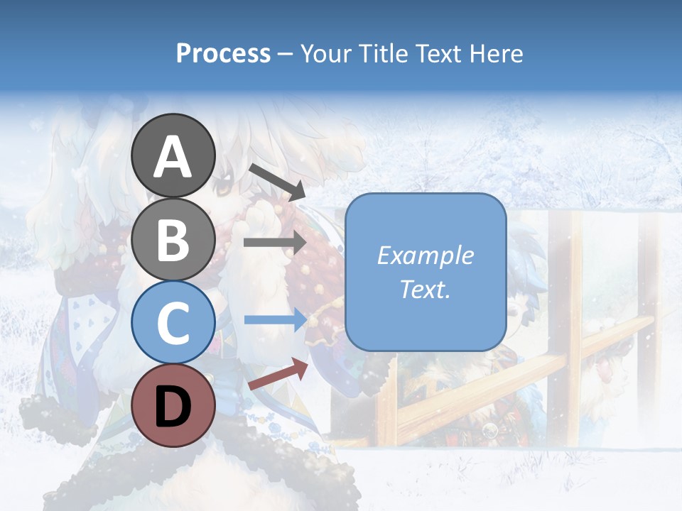 A Snow - Covered Landscape With Two Anime Characters PowerPoint Template