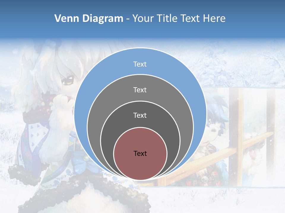 A Snow - Covered Landscape With Two Anime Characters PowerPoint Template