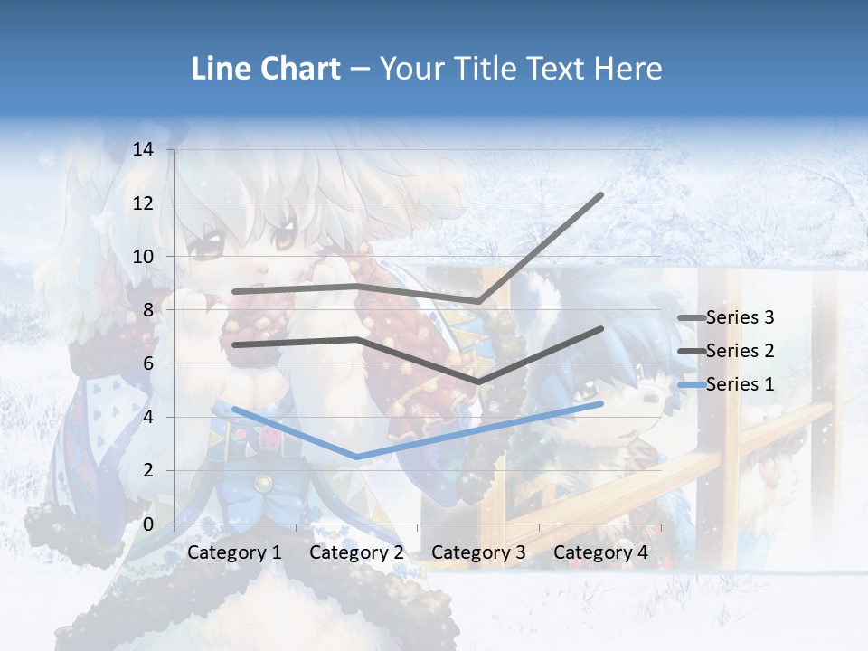 A Snow - Covered Landscape With Two Anime Characters PowerPoint Template