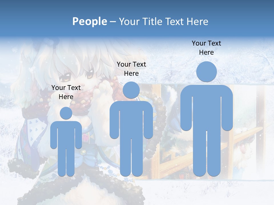 A Snow - Covered Landscape With Two Anime Characters PowerPoint Template