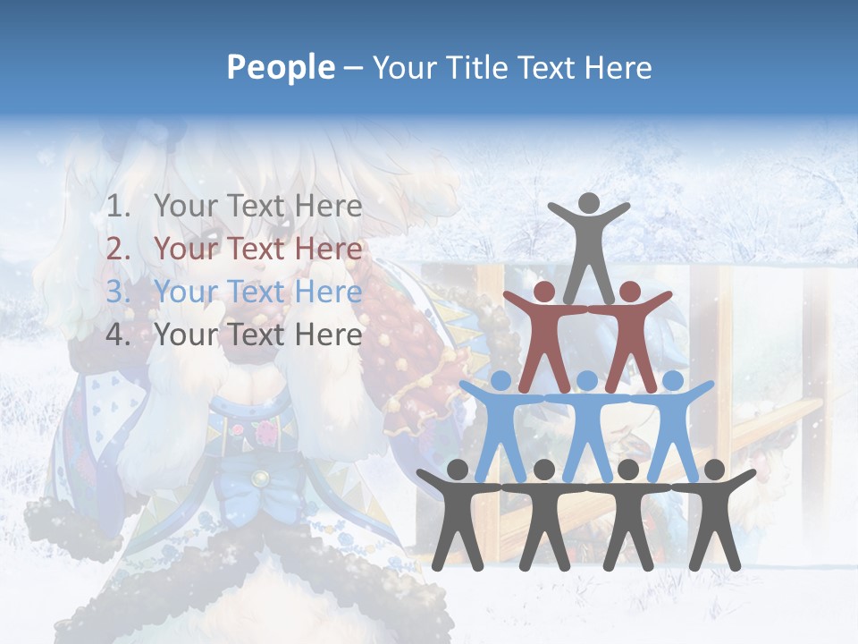 A Snow - Covered Landscape With Two Anime Characters PowerPoint Template