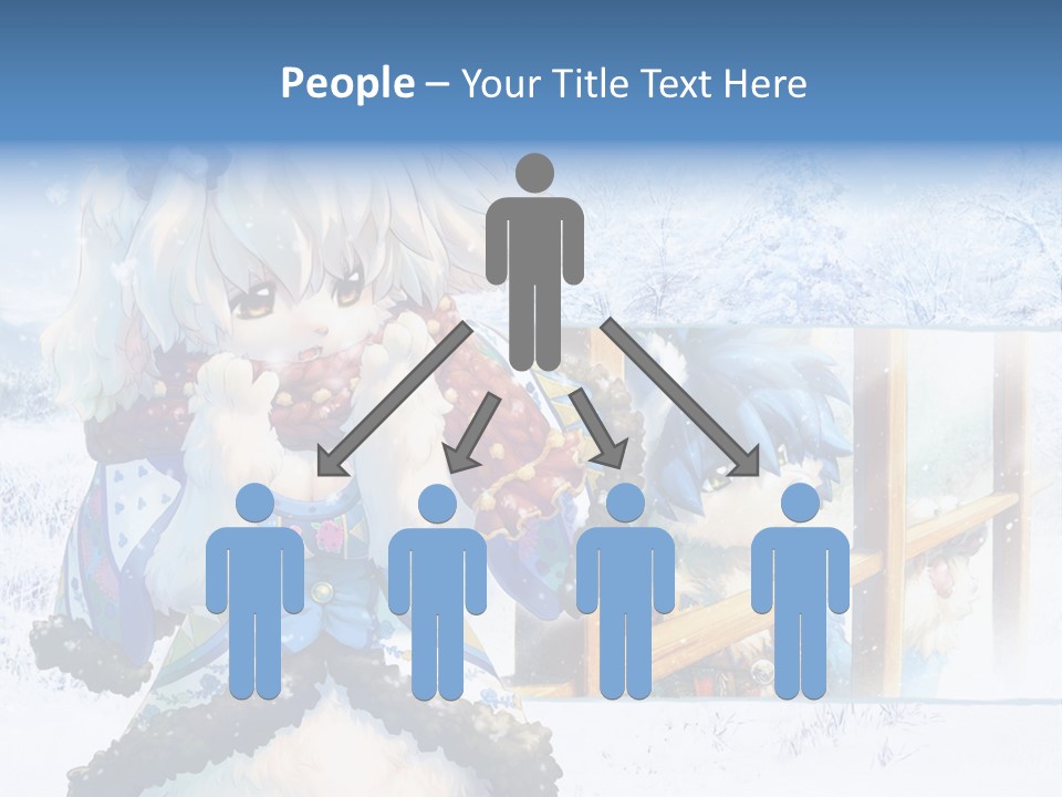 A Snow - Covered Landscape With Two Anime Characters PowerPoint Template