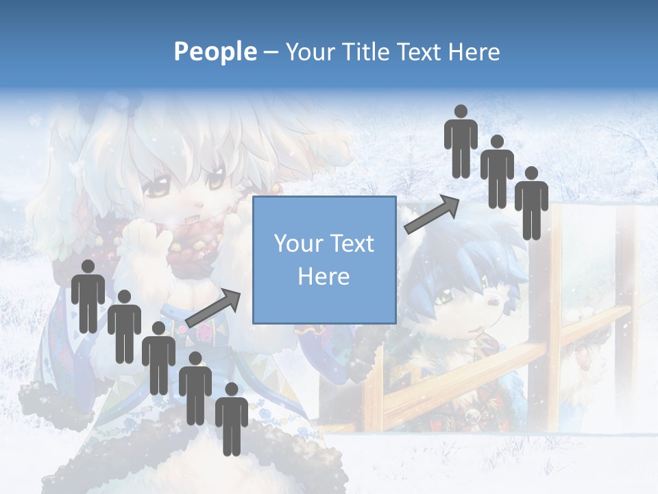 A Snow - Covered Landscape With Two Anime Characters PowerPoint Template