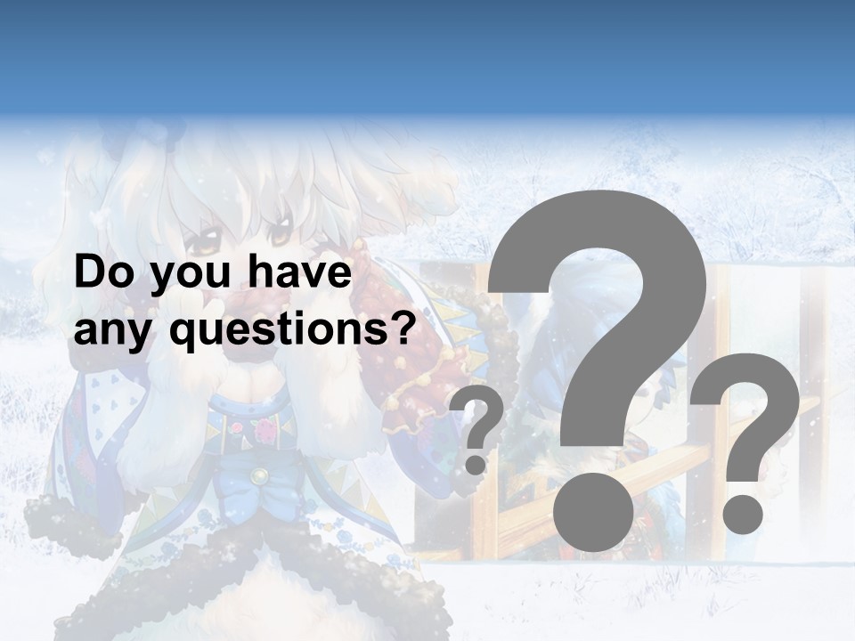 A Snow - Covered Landscape With Two Anime Characters PowerPoint Template