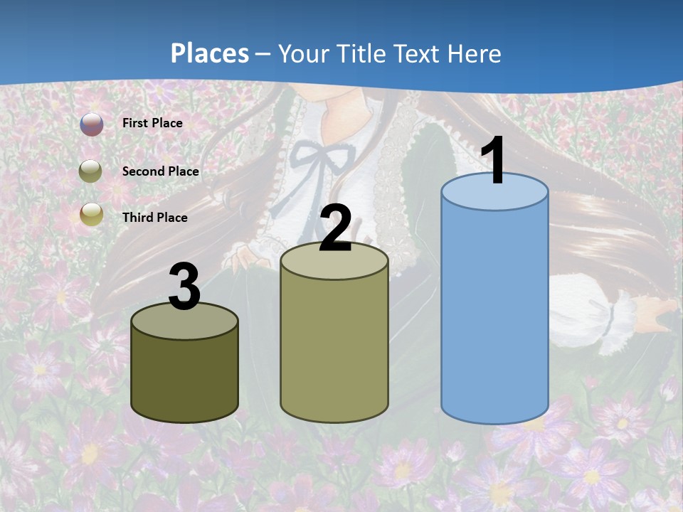 A Girl Sitting In A Field Of Flowers Powerpoint Template PowerPoint Template
