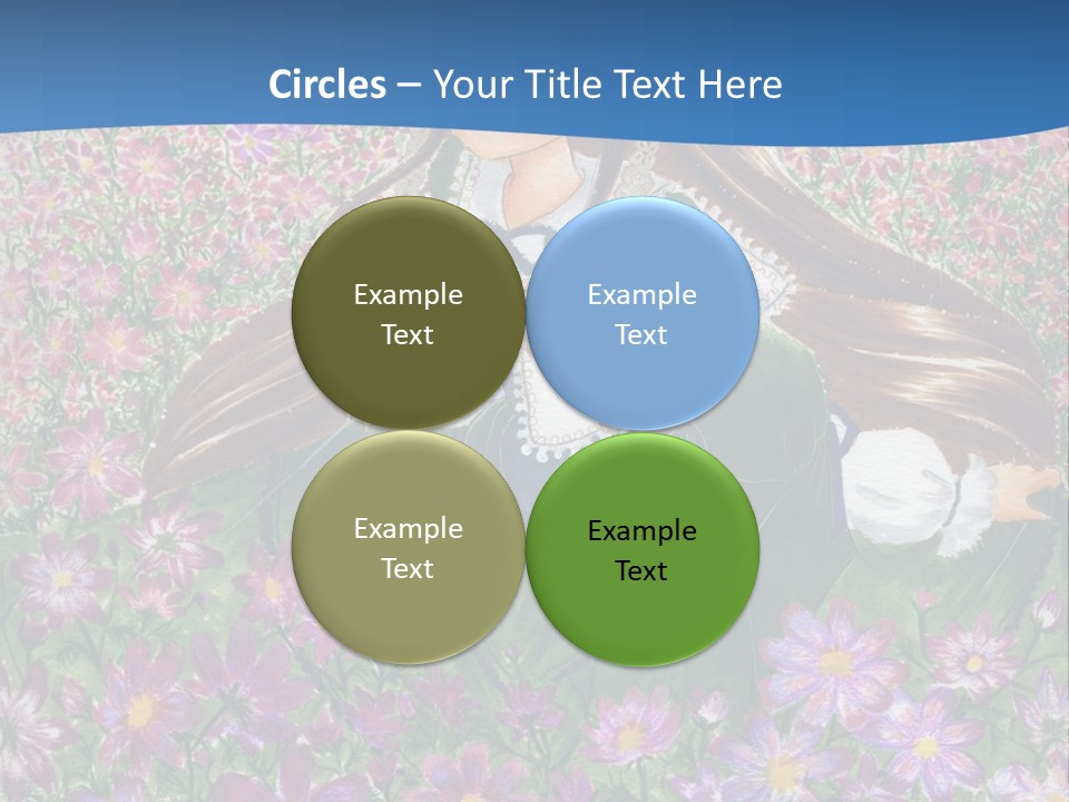 A Girl Sitting In A Field Of Flowers Powerpoint Template PowerPoint Template