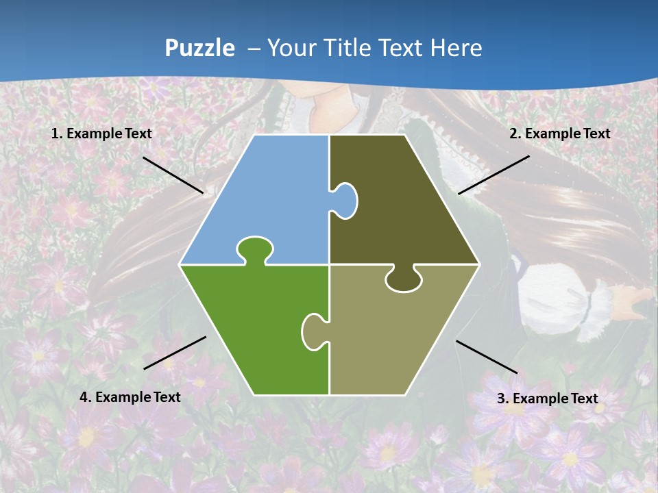 A Girl Sitting In A Field Of Flowers Powerpoint Template PowerPoint Template