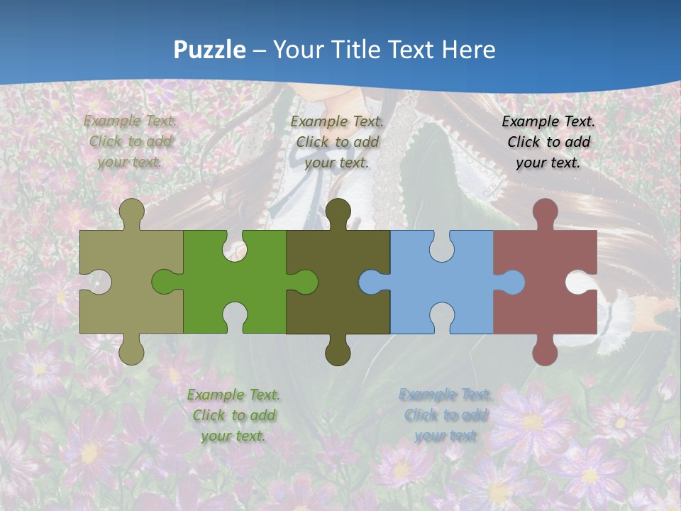 A Girl Sitting In A Field Of Flowers Powerpoint Template PowerPoint Template