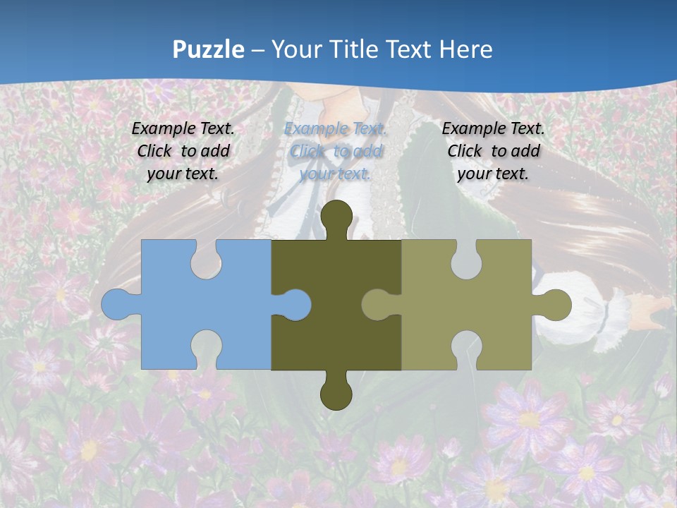 A Girl Sitting In A Field Of Flowers Powerpoint Template PowerPoint Template