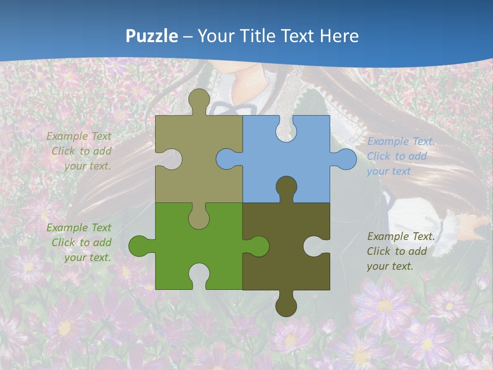 A Girl Sitting In A Field Of Flowers Powerpoint Template PowerPoint Template