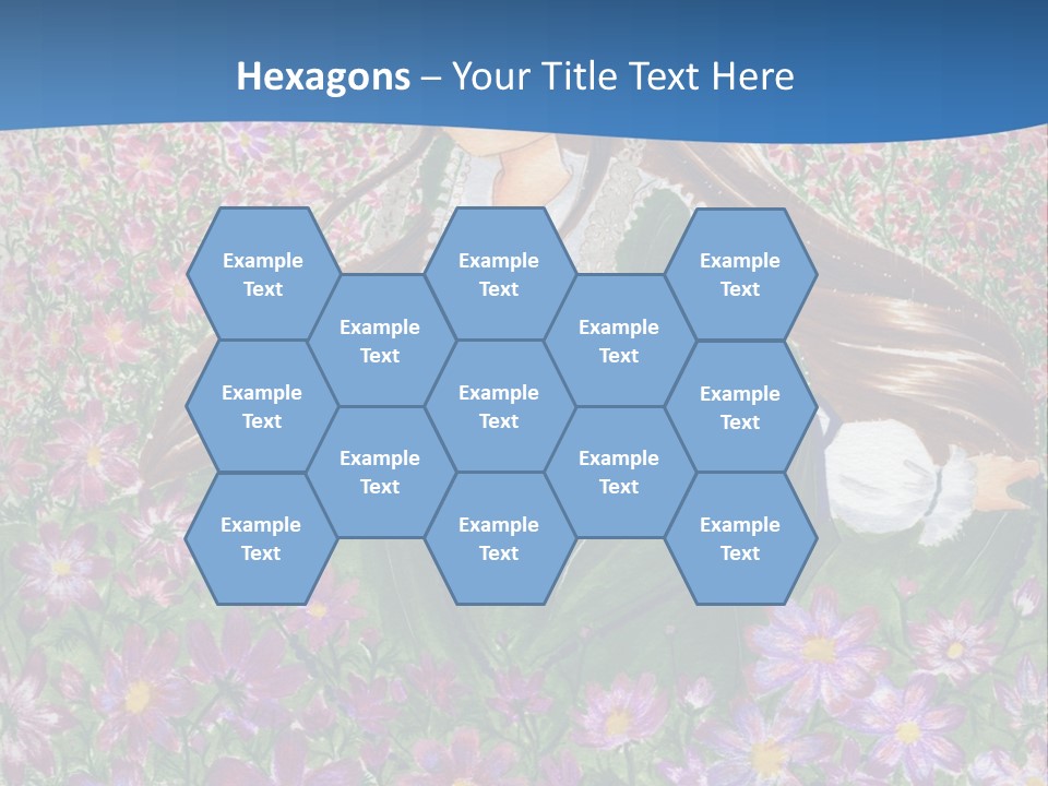 A Girl Sitting In A Field Of Flowers Powerpoint Template PowerPoint Template