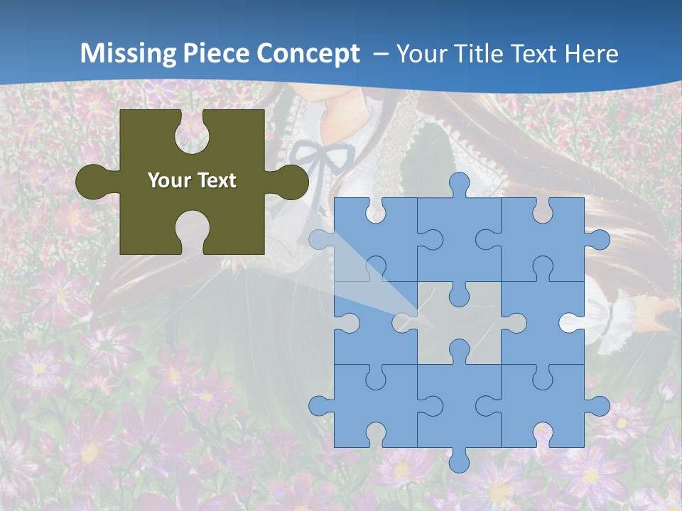 A Girl Sitting In A Field Of Flowers Powerpoint Template PowerPoint Template