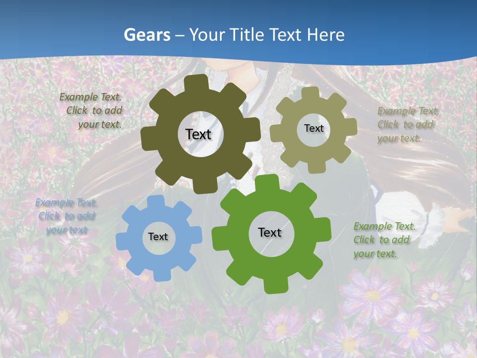 A Girl Sitting In A Field Of Flowers Powerpoint Template PowerPoint Template