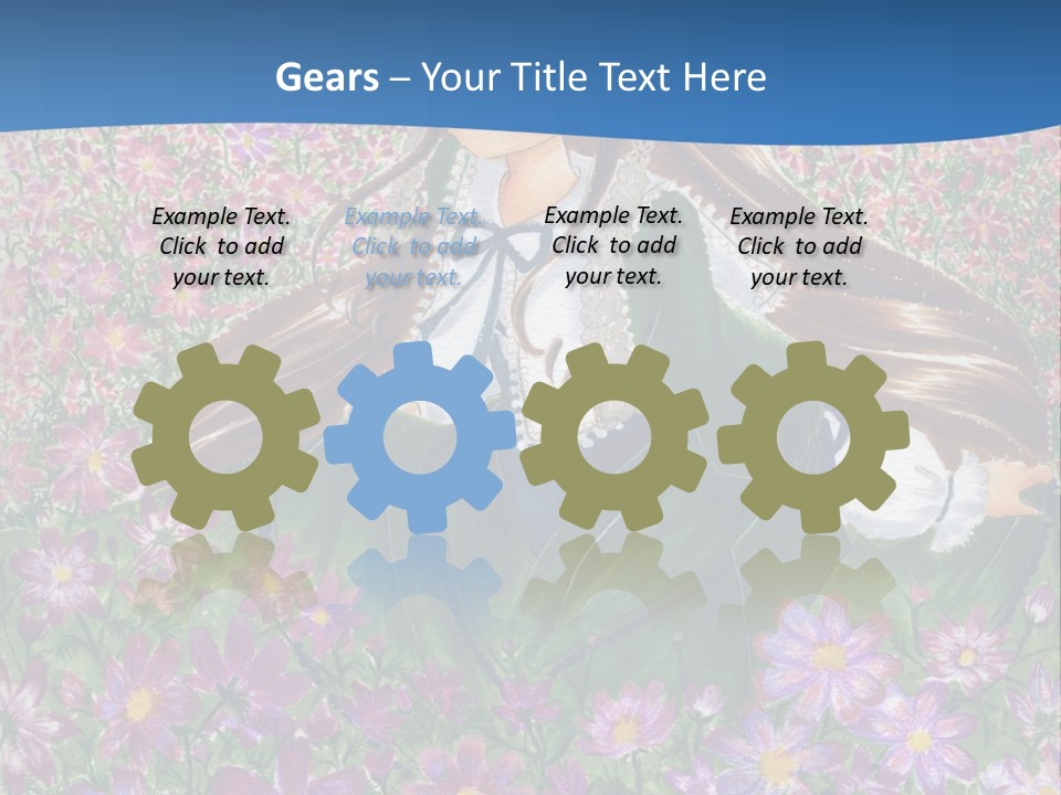 A Girl Sitting In A Field Of Flowers Powerpoint Template PowerPoint Template
