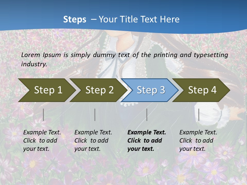 A Girl Sitting In A Field Of Flowers Powerpoint Template PowerPoint Template