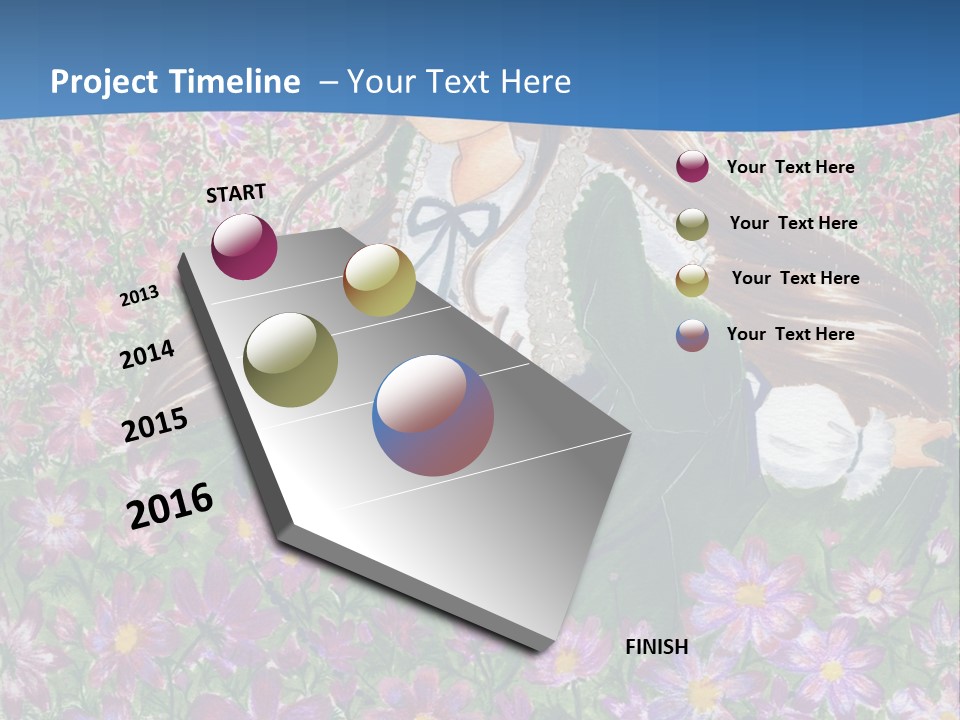 A Girl Sitting In A Field Of Flowers Powerpoint Template PowerPoint Template