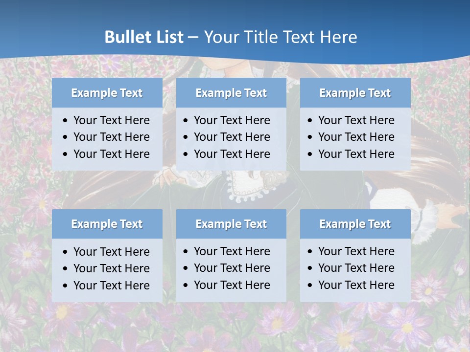 A Girl Sitting In A Field Of Flowers Powerpoint Template PowerPoint Template