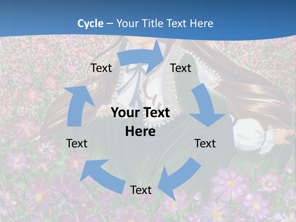 A Girl Sitting In A Field Of Flowers Powerpoint Template PowerPoint Template