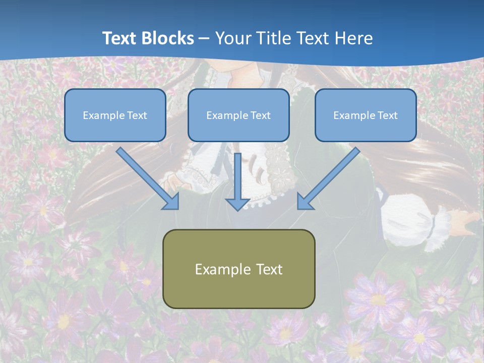 A Girl Sitting In A Field Of Flowers Powerpoint Template PowerPoint Template