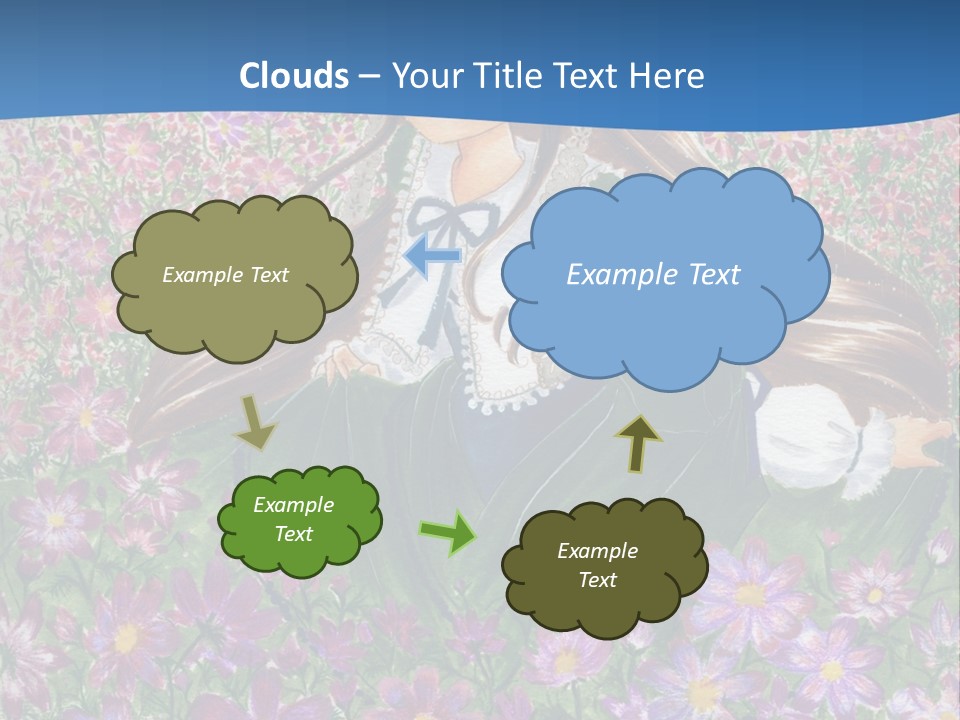 A Girl Sitting In A Field Of Flowers Powerpoint Template PowerPoint Template