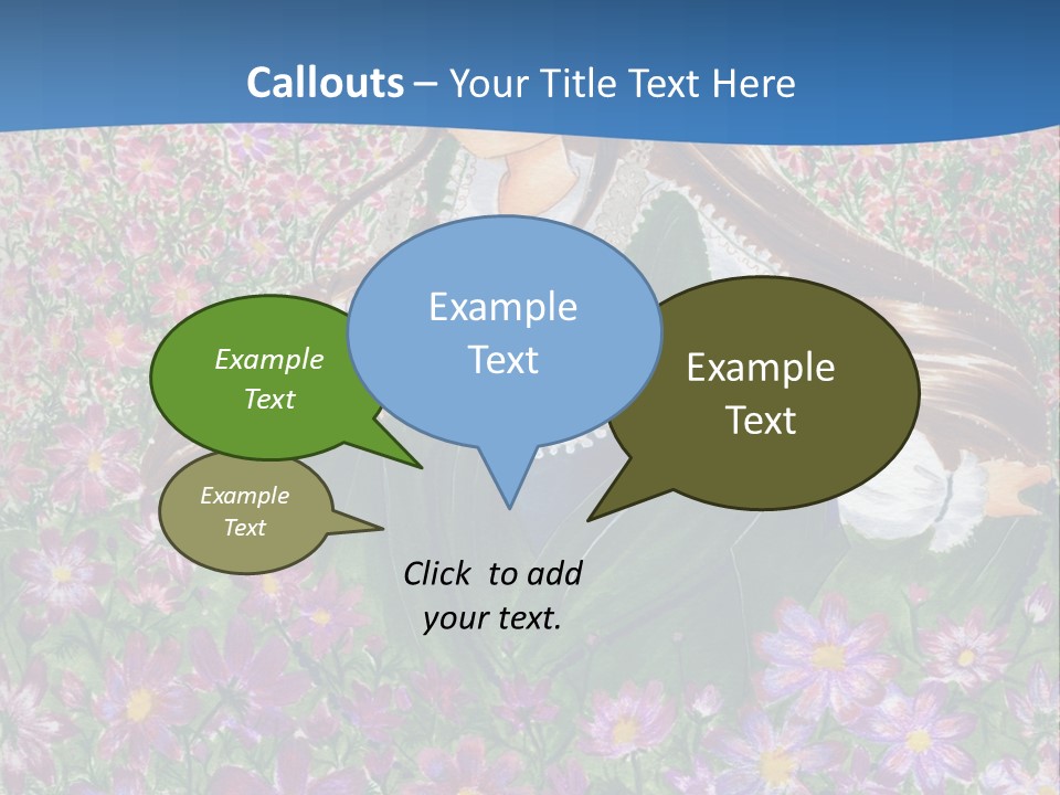 A Girl Sitting In A Field Of Flowers Powerpoint Template PowerPoint Template