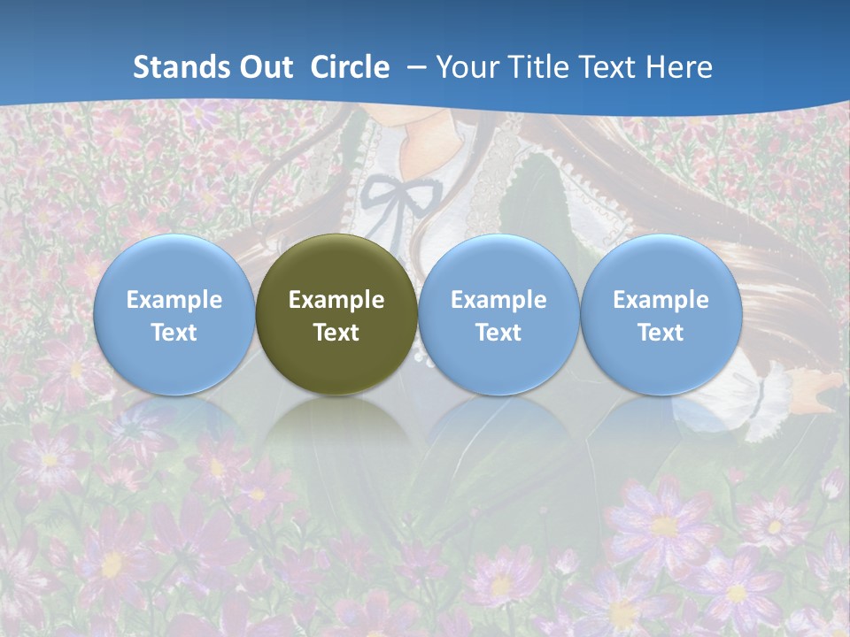 A Girl Sitting In A Field Of Flowers Powerpoint Template PowerPoint Template