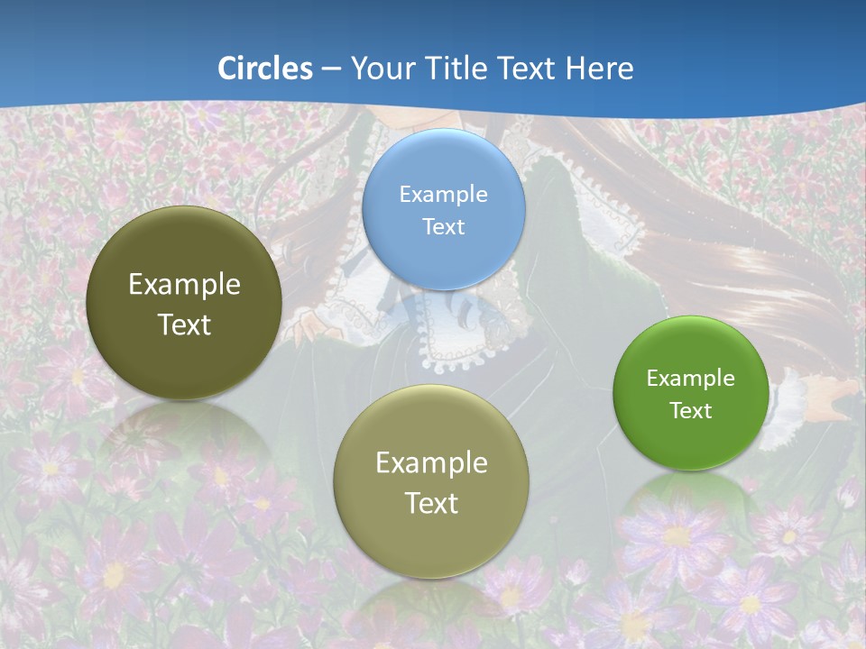 A Girl Sitting In A Field Of Flowers Powerpoint Template PowerPoint Template