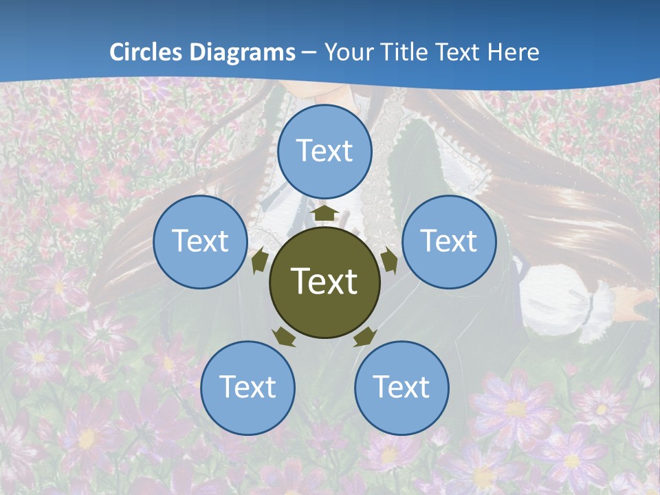 A Girl Sitting In A Field Of Flowers Powerpoint Template PowerPoint Template