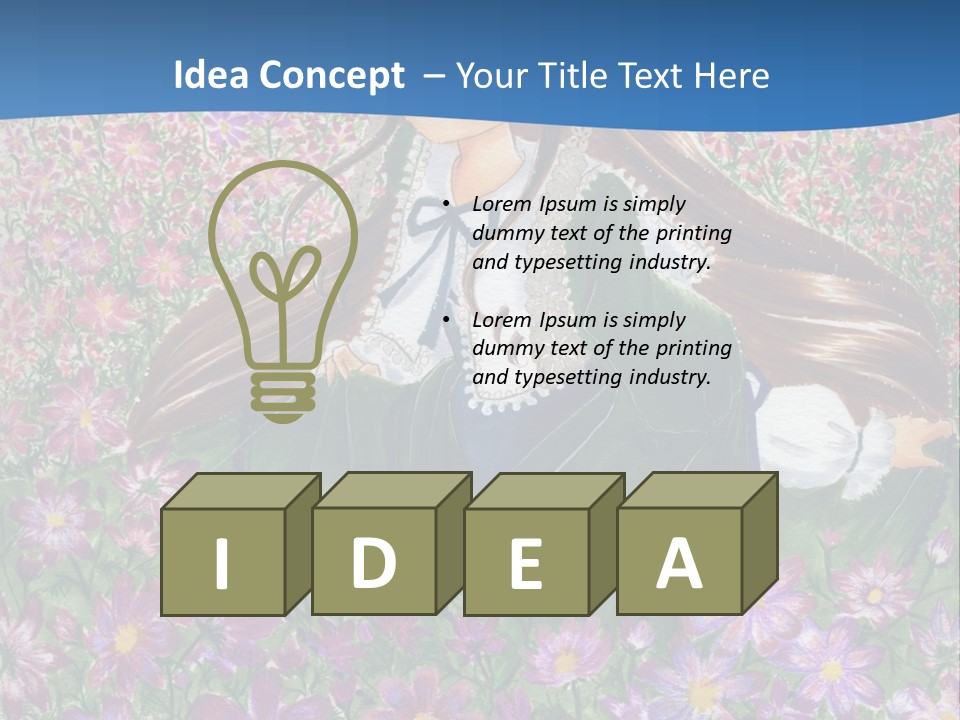 A Girl Sitting In A Field Of Flowers Powerpoint Template PowerPoint Template