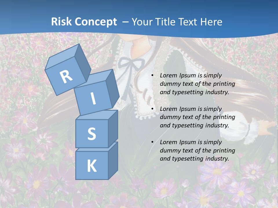 A Girl Sitting In A Field Of Flowers Powerpoint Template PowerPoint Template