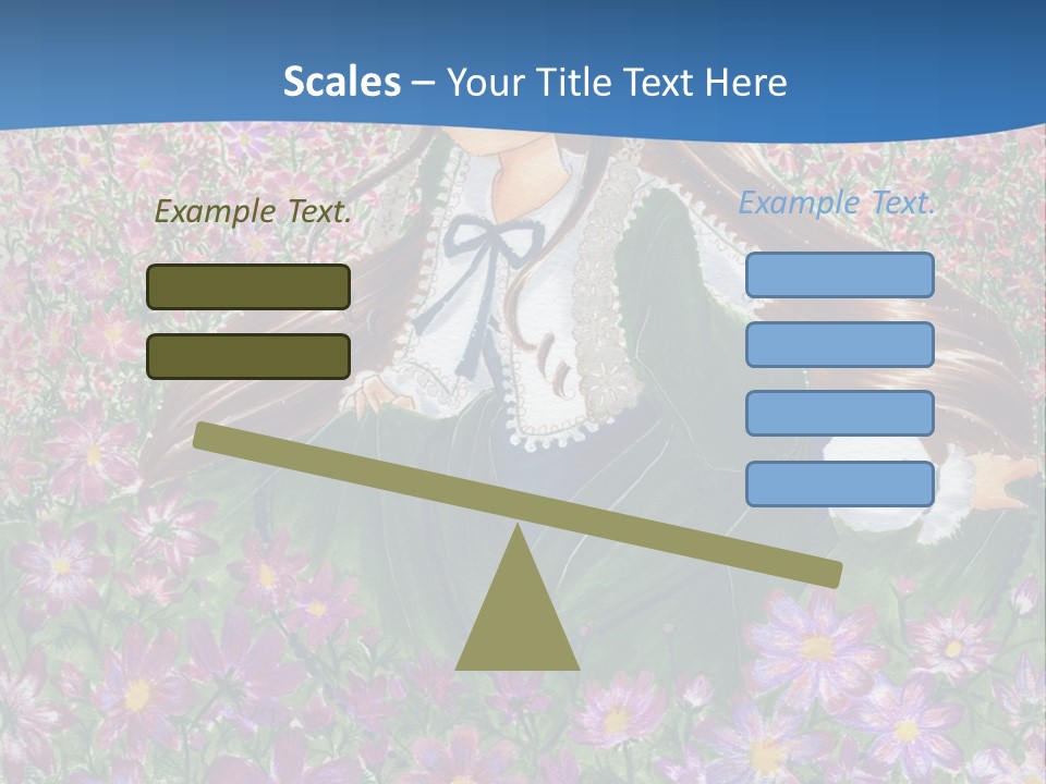 A Girl Sitting In A Field Of Flowers Powerpoint Template PowerPoint Template